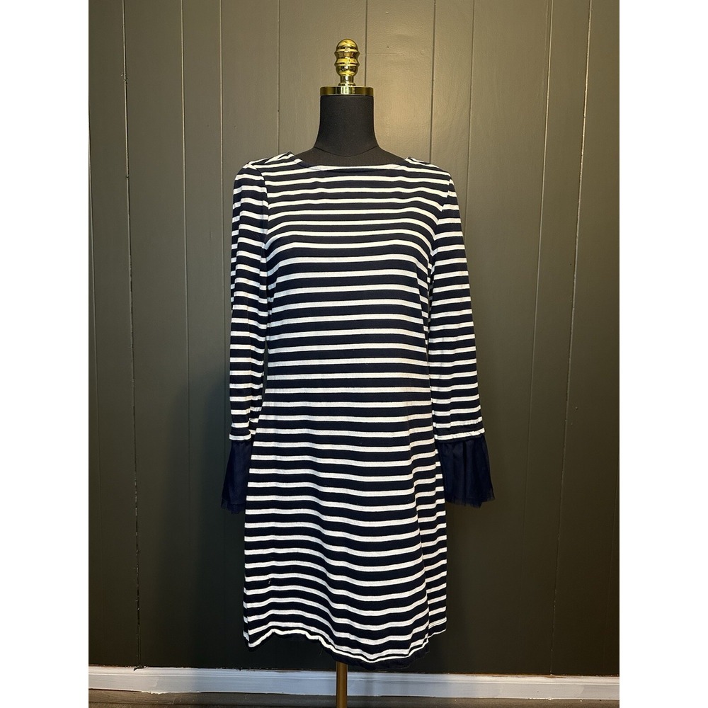 Beach Lunch Lounge Shay Dress Navy Blue White S Small